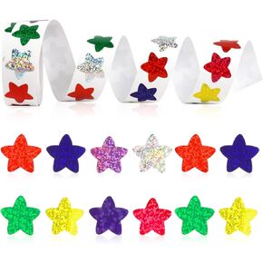 1 Inch Colored Holographic Star Sticker Roll, 500Pcs Glitter Foil Star Stickers Label Incentive Reward Large Star Stickers for Kids Reward Chart, Classroom, Teachers, Crafts, Calendar in Saudi Arabia