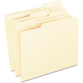 Pendaflex Reinforced Tab File Folders, Letter Size, Manila, 1/3-Cut, 100 Per Box & Hanging File Folders, Letter Size, Standard Green, 1/5-Cut Adjustable Tabs, 25 Per Box, Standard Green - 1/5 Tabs