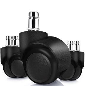 عجلات عجلات لكراسي المكتب مقاس 2 بوصة لكرسي المكتب على جميع الأرضيات والخشب الصلب، عجلات مزدوجة متدحرجة هادئة لكرسي مكتب المكتب، كرسي كمبيوتر للألعاب، مجموعة من 5 عجلات لكراسي المكتب تناسب عالمي in Kuwait