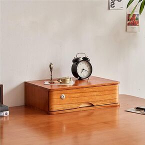 صندوق تخزين من الخشب الصلب - خزانة ملفات سطح المكتب - مع قفل خزانة ملفات مسطحة، خزانة درج سطح المكتب، خزانة ملفات خشبية/خزانة تخزين سطح المكتب/خزانة البيانات، طبقة 1/2/3/4 (اللون: B، الحجم: in Kuwait