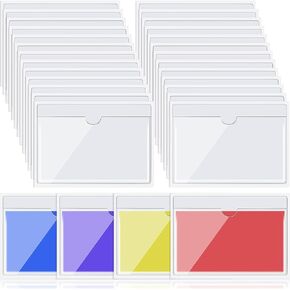50 Pack Self Adhesive Index Card Pockets with Top Open for Loading, Clear Plastic Labels Holders for Organizing and Protecting Your Index Cards or Photos(1.2 x 3.35 Inches) in Saudi Arabia