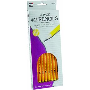 Charles Leonard Pencil, #2, Yellow with Eraser, 10/Hang Tab Box (65812) in Kuwait