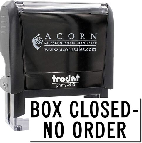 Self-Inking Box Closed No Order Stamp, Mailing Supplies, Up to 5K Impressions, Available in 11 Ink Colors, Reinkable, Easy Press and Print Stamping, Size Approx 1/2" x 1-1/2" in Saudi Arabia