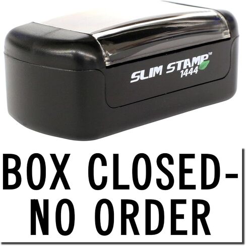 Self-Inking Box Closed No Order Stamp, Mailing Supplies, Up to 5K Impressions, Available in 11 Ink Colors, Reinkable, Easy Press and Print Stamping, Size Approx 1/2" x 1-1/2" in Saudi Arabia