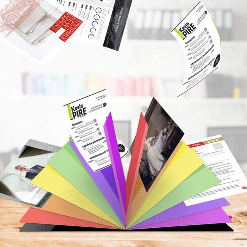 Rainbow Tab Expanding File Folder - 24 Pockets, Durable A4 Letter Size Organizer, Water-Resistant Plastic Dividers, Home/Office/School Document Holder (Black) in Kuwait