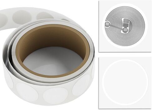 10 x Black NTAG213 NFC Stickers NFC Tags 25MM (1 Inch Round 144 Bytes NTAG 213 NFC Labels 100% Compatible with NFC Enable Phones-Timeskey NFC in Saudi Arabia