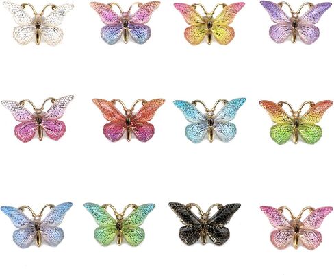 HNGSON Butterfly Push Pins Decorative Thumbtacks Colorful Pins 12PCS for Blackboard, Map, Wall in Kuwait