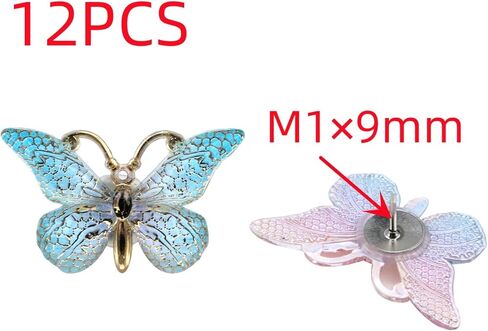 HNGSON Butterfly Push Pins Decorative Thumbtacks Colorful Pins 12PCS for Blackboard, Map, Wall in Kuwait