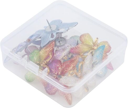 HNGSON Butterfly Push Pins Decorative Thumbtacks Colorful Pins 12PCS for Blackboard, Map, Wall in Kuwait
