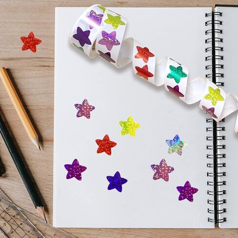 500Pcs Colors Glitter Star Stickers, 1 inch Self Adhesive Glitter Stars for Reward Charts, Incentive Stickers for Kids and Teachers, Ideal for School, Office,Crafts and Classroom Teachers in Saudi Arabia