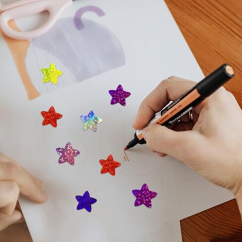 500Pcs Colors Glitter Star Stickers, 1 inch Self Adhesive Glitter Stars for Reward Charts, Incentive Stickers for Kids and Teachers, Ideal for School, Office,Crafts and Classroom Teachers in Saudi Arabia