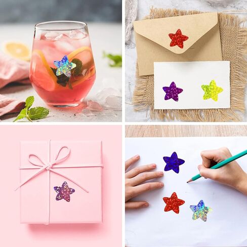 500Pcs Colors Glitter Star Stickers, 1 inch Self Adhesive Glitter Stars for Reward Charts, Incentive Stickers for Kids and Teachers, Ideal for School, Office,Crafts and Classroom Teachers in Saudi Arabia