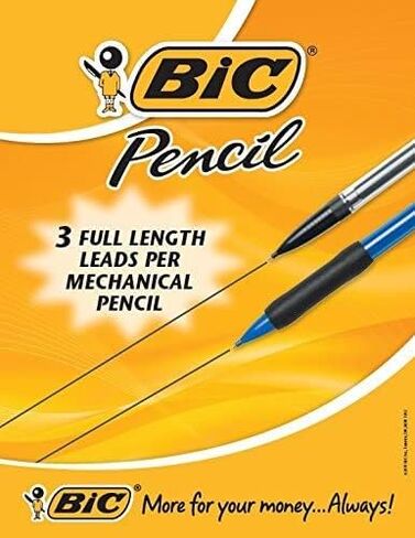 قلم رصاص ميكانيكي رقم 2 من BIC، أقلام رصاص ميكانيكية مريحة للغاية مع قبضة - مجموعة متنوعة من 144 قلم رصاص ميكانيكي - 72 قلم رصاص 0.5 مم مع 72 قلم رصاص ميكانيكي 0.7 مم - براميل ملونة متنوعة in Kuwait
