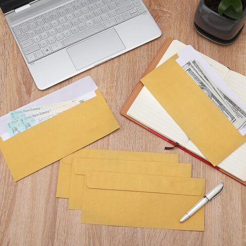 100 حزمة من المظاريف الفضية المعدنية #10 مظاريف عمل 4-1/8 × 9-1/2 مظاريف بريدية ذاتية اللصق للمكتب، وورق الأعمال، والفواتير، والبريد الشخصي، والرسائل، والدعوات الفريدة in Kuwait