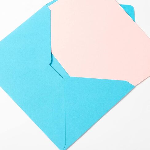 A7 Colorful Envelopes and Blank Cards 24 Pieces A7 Envelopes and 24 Pieces 5x7 Cream Color Flat Cards for Weddings, Invitations, Birthday, Baby Shower (Cream Color) in Saudi Arabia