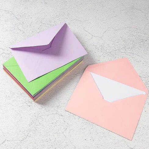 A7 Colorful Envelopes and Blank Cards 24 Pieces A7 Envelopes and 24 Pieces 5x7 Cream Color Flat Cards for Weddings, Invitations, Birthday, Baby Shower (Cream Color) in Saudi Arabia