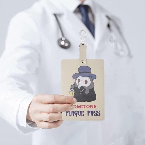 3.3 x 4.4 Cute CDC Vaccine Card Holder, Funny Cartoon Leather ID Card Protector PU Leather Waterproof Name Tags Badge Card Holders with Transparent Window (A) in Saudi Arabia