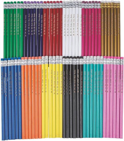 Fun Express Personalized Pencils Bulk Classroom - 72 Personalized Pencils in Vibrant Colors - Perfect Party Favors, Unleash Creativity and Boost School Spirit with No Sharpen Pencils with Eraser in Saudi Arabia