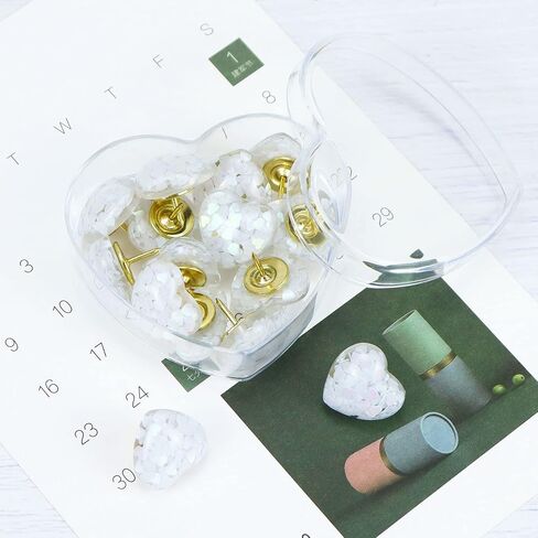 15 Pcs Love Push Pins, Resin Love Push Pin Decorative Thumb Tacks Cork Board Thumbtacks for Photo Wall Map Cork Board Paper Photo Decoration Drawing Pins Heart Shape Best Gift in Saudi Arabia