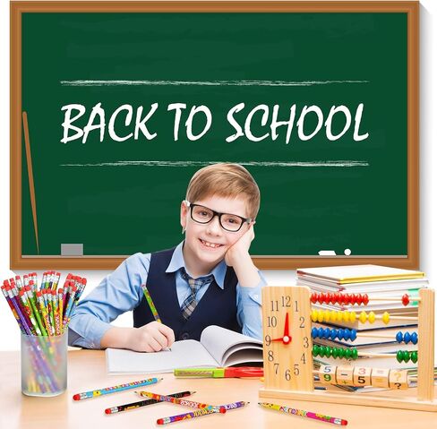 60 Pcs Welcome Back to School Pencils First Day School Pencils Holiday Pencils Inspirational Pencils HB Pencils Eraser Exams School Stationery Party Reward Supplies, Classroom Reward Black in Saudi Arabia