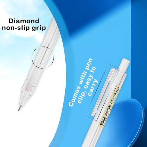 مجموعة أقلام رصاص ميكانيكية مبتكرة من TIESOME مكونة من 6 قطع، أقلام رصاص شفافة بقطر 0.5 مم مع 60 قطعة من الرصاص القابلة لإعادة التعبئة للفنانين الجماليين، مجموعة أقلام رصاص قابلة للسحب لكتابة الطلاب والصياغة والرسم والرسم in Kuwait