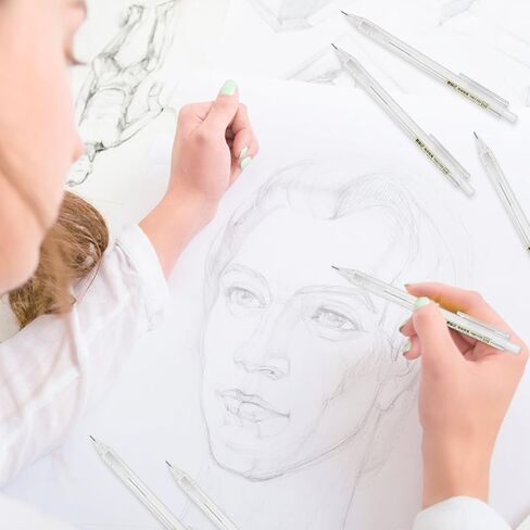 مجموعة أقلام رصاص ميكانيكية مبتكرة من TIESOME مكونة من 6 قطع، أقلام رصاص شفافة بقطر 0.5 مم مع 60 قطعة من الرصاص القابلة لإعادة التعبئة للفنانين الجماليين، مجموعة أقلام رصاص قابلة للسحب لكتابة الطلاب والصياغة والرسم والرسم in Kuwait