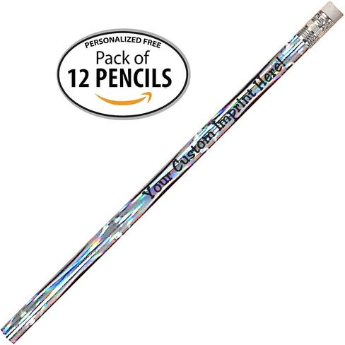 أقلام الرصاص المخصصة من Express Pencils - مستديرة - موضوع ليزر - مطبوعة خصيصًا برسالتك أو نصك أو شعارك 12 حزمة - ** تخصيص مجاني ** فكرة هدية رائعة (ألوان متنوعة) in Kuwait