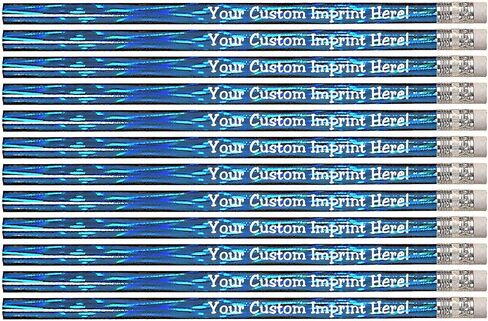 أقلام الرصاص المخصصة من Express Pencils - مستديرة - موضوع ليزر - مطبوعة خصيصًا برسالتك أو نصك أو شعارك 12 حزمة - ** تخصيص مجاني ** فكرة هدية رائعة (ألوان متنوعة) in Kuwait
