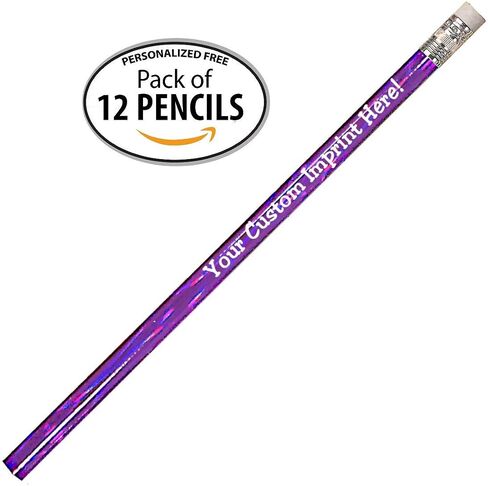 أقلام الرصاص المخصصة من Express Pencils - مستديرة - موضوع ليزر - مطبوعة خصيصًا برسالتك أو نصك أو شعارك 12 حزمة - ** تخصيص مجاني ** فكرة هدية رائعة (ألوان متنوعة) in Kuwait
