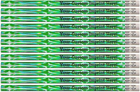 أقلام الرصاص المخصصة من Express Pencils - مستديرة - موضوع ليزر - مطبوعة خصيصًا برسالتك أو نصك أو شعارك 12 حزمة - ** تخصيص مجاني ** فكرة هدية رائعة (ألوان متنوعة) in Kuwait