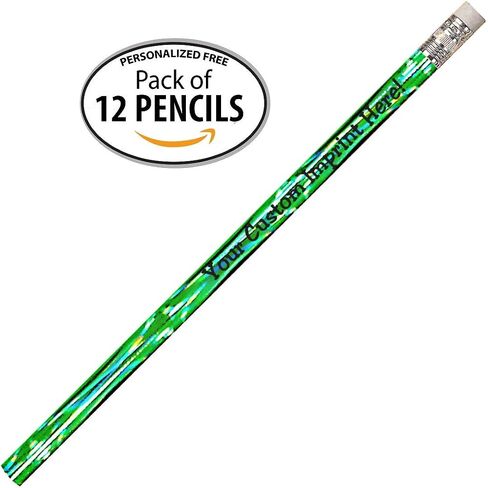 أقلام الرصاص المخصصة من Express Pencils - مستديرة - موضوع ليزر - مطبوعة خصيصًا برسالتك أو نصك أو شعارك 12 حزمة - ** تخصيص مجاني ** فكرة هدية رائعة (ألوان متنوعة) in Kuwait