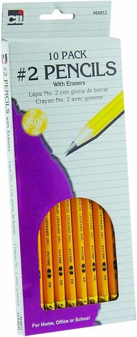 Charles Leonard Pencil, #2, Yellow with Eraser, 10/Hang Tab Box (65812) in Saudi Arabia