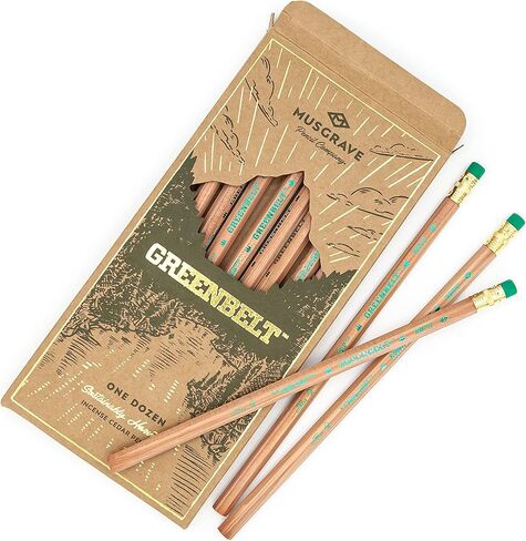 12 قلم رصاص غرين بيلت - قلم خشبي معتمد من مجلس رعاية الغابات (FSC)، 2 كور، شركة أقلام مسجريف رصاص، علبة ورقية غير مشحونة in Kuwait
