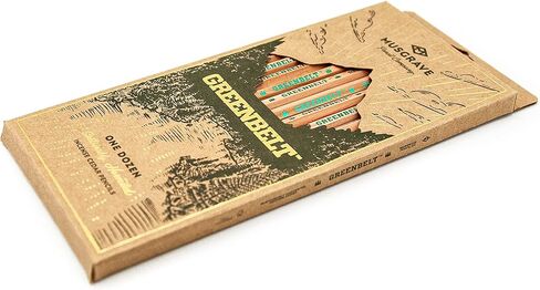 12 قلم رصاص غرين بيلت - قلم خشبي معتمد من مجلس رعاية الغابات (FSC)، 2 كور، شركة أقلام مسجريف رصاص، علبة ورقية غير مشحونة in Kuwait