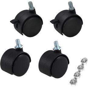 2" Office Chair Wheels Heavy Duty Replacement Set of 4, Mute Rubber Rotating Desk Chair Caster Wheels, Safe for All Floors Including Hardwood, Universal Standard Threaded Stem Size (5/16") Fits 99% in Saudi Arabia