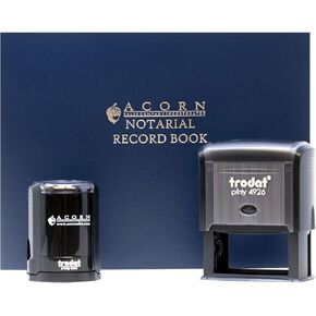 Premium South Dakota Notary Public Supply Kit Kit Includes: Acknowledgement Stamp, Notary Ledger and an Official Round Notary Stamp - MaxLight Pre-Inked Stamps, 5 Ink Colors