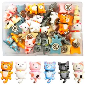 Cat Push Pins Decorative Cute Push Pin for Cork Board Bulletin Board 30 Pcs Cat Thumb Tacks for Wall Hanging Resin Pushpins for Photo Map Wall Home Office Supplies in Saudi Arabia
