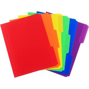 مجلدات ملفات بلاستيكية من البوليستر، مجلدات ملفات ملونة شديدة التحمل بعروة قص 1/3، حجم الرسائل، الوان متنوعة، 6 عبوات in Kuwait