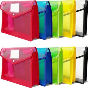 10 عبوات من مجلدات الملفات البلاستيكية B4، وأظرف بلاستيكية، ومجلد مستندات منظم الملفات الموسع مع زر إغلاق سريع وجيب للملصق، وحقيبة ملفات شفافة مقاومة للماء للوازم المكتبية المدرسية in Kuwait