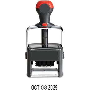 Heavy Duty Metal Frame Large Date Stamp, Self-Inking, 11-Year Band (Black)