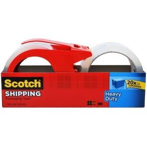 شريط تغليف شديد التحمل من Scotch، شريط مع موزع يدوي، 3 بوصات النواة، 1. 88" x 21. 5 ياردة، 6 بكرات (3850-6-DP3) in Kuwait