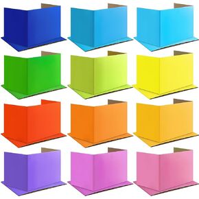 SATINIOR 24 Pcs Privacy Boards for Student Desks Classroom Desk Divider Trifold Table Desk Privacy Panel Privacy Folders for Students Desk Partition Study Carrel School Teacher 12 Colors, 16 x 12 in