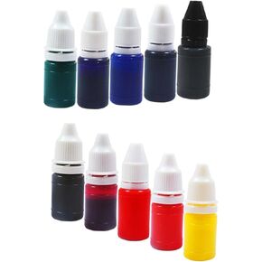 10 قطع من شامبونا 7 مل حبر إعادة تعبئة الطوابع الفاخرة، برتقالي، أخضر، أزرق، بني، وردي، أصفر، أرجواني، أسود اللون الخشبي in Kuwait