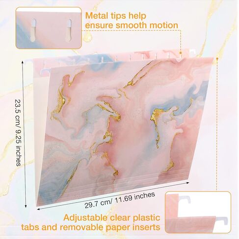 30 قطعة من مجلدات الملفات الرخامية المعلقة بحجم الرسائل، مجلدات ديكور معلقة مع عروات قابلة للتعديل، منظم ادراج خزانة الملفات للمكتب والادراج والخزانة in Kuwait