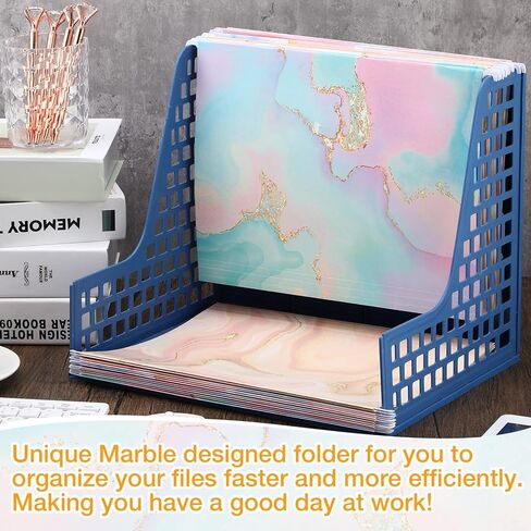 30 قطعة من مجلدات الملفات الرخامية المعلقة بحجم الرسائل، مجلدات ديكور معلقة مع عروات قابلة للتعديل، منظم ادراج خزانة الملفات للمكتب والادراج والخزانة in Kuwait