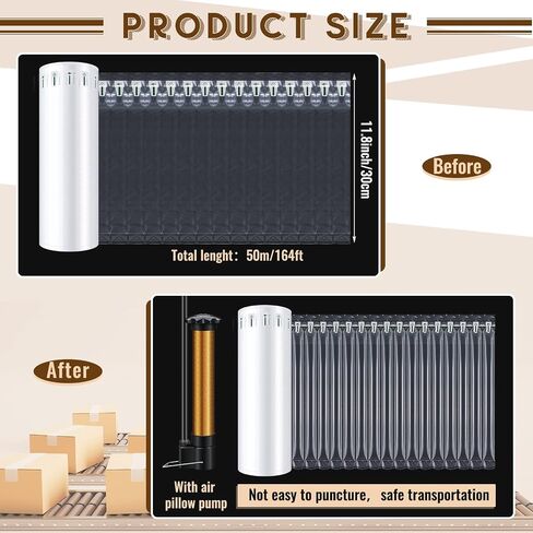 Bubble Cushioning Wrap Roll 12 Inch x 164 Feet Inflatable Air Pillow Packaging Bubble Column Wrap Large Air Bubbles for Heavy Duty Shipping Wine Bottle Protector Air Cushion for Packing Moving in Saudi Arabia