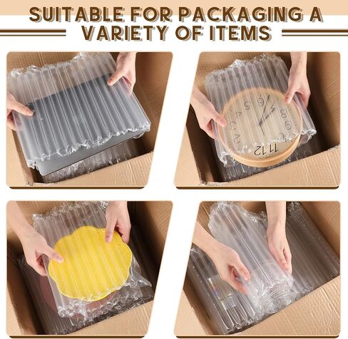 Bubble Cushioning Wrap Roll 12 Inch x 164 Feet Inflatable Air Pillow Packaging Bubble Column Wrap Large Air Bubbles for Heavy Duty Shipping Wine Bottle Protector Air Cushion for Packing Moving in Saudi Arabia