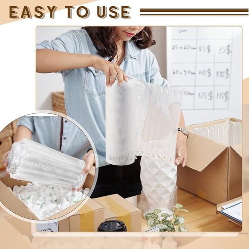 Bubble Cushioning Wrap Roll 12 Inch x 164 Feet Inflatable Air Pillow Packaging Bubble Column Wrap Large Air Bubbles for Heavy Duty Shipping Wine Bottle Protector Air Cushion for Packing Moving in Saudi Arabia