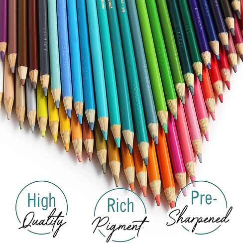 Colored Pencils, 50 Colored Pencils. Colored Pencils for adult Coloring. Coloring Pencils with Sharpener ultimate Color Pencil Set. in Kuwait