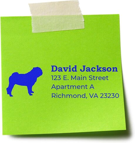 Airedale Terrier Silhouette Address Stamp Self-Inking, Easy Press and Print Stamping, Dog Stationery, Rectangular Design, Size 7/8" x 2-1/4" in Saudi Arabia